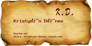 Kristyán Dénes névjegykártya